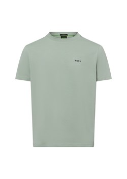 BOSS Green Koszulka męska - Tee Mężczyźni Bawełna seledynowy jednolity ze sklepu vangraaf w kategorii T-shirty męskie - zdjęcie 180280936