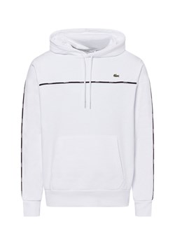 Lacoste Męski sweter z kapturem Mężczyźni Bawełna biały jednolity ze sklepu vangraaf w kategorii Bluzy męskie - zdjęcie 180280945