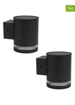 lumisky Solarne lampy ścienne (2 szt.) &quot;Helio&quot; w kolorze czarnym - 12 x 9 x 11,5 cm ze sklepu Limango Polska w kategorii Oświetlenie - zdjęcie 180288236