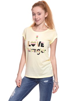 WRANGLER T SHIRT DAMSKI I LOVE TEE ETHEREAL YELLOW W700LF6UF 112130874 ze sklepu YouNeedit.pl w kategorii Bluzki damskie - zdjęcie 180288917