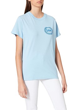 LEE EMBLEM TEE DAMSKI T-SHIRT KOSZULKA Z KRÓTKIM RĘKAWEM SKY BLUE L42GEPLM 112109339 ze sklepu YouNeedit.pl w kategorii Bluzki damskie - zdjęcie 180303196