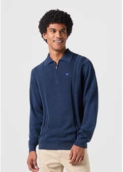 WRANGLER LS POLO SWEATER MĘSKI SWETER Z KOŁNIERZYKIEM KLASYCZNY BLACK IRIS 112350517 W8F1017555 ze sklepu YouNeedit.pl w kategorii Swetry męskie - zdjęcie 180319718