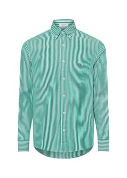 Gant Męska koszula casual Mężczyźni Regular Fit Bawełna zielony w paski ze sklepu vangraaf w kategorii Koszule męskie - zdjęcie 180325576