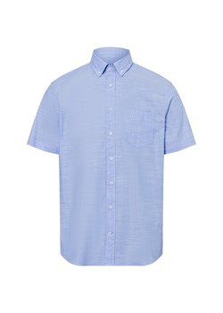 Bugatti Męska koszulka z krótkim rękawem Mężczyźni Slim Fit Bawełna jasnoniebieski marmurkowy ze sklepu vangraaf w kategorii Koszule męskie - zdjęcie 180325579