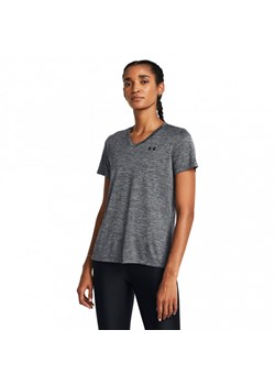 Damska koszulka treningowa Under Armour Tech SSV- Twist - szara ze sklepu Sportstylestory.com w kategorii Bluzki damskie - zdjęcie 180333816