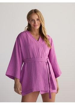 Reserved - Muślinowa sukienka kimono - fioletowy ze sklepu Reserved w kategorii Sukienki ciążowe - zdjęcie 180340285