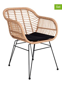 House Nordic Krzesła (2 szt.) w kolorze beżowo-czarnym - 60 x 82 x 57 cm ze sklepu Limango Polska w kategorii Krzesła biurowe - zdjęcie 180344438