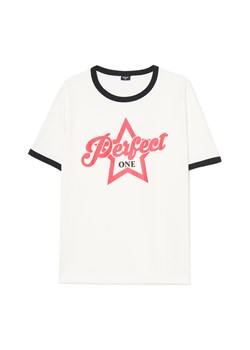 Cropp - T-shirt z motywem gwiazdy - kremowy ze sklepu Cropp w kategorii T-shirty męskie - zdjęcie 180348318