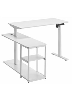 Ergonomiczne białe narożne biurko elektryczne K6-Z47 ze sklepu Edinos.pl w kategorii Biurka i sekretarzyki - zdjęcie 180356086