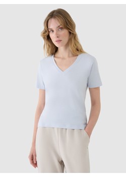 Damski t-shirt basic 4F4FWSS25TTSHF1992 - niebieski ze sklepu Sportstylestory.com w kategorii Bluzki damskie - zdjęcie 180356359