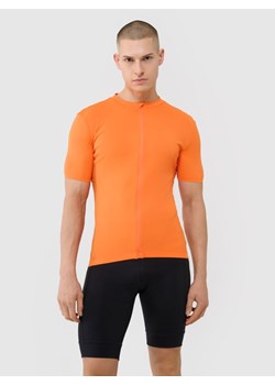 Męska koszulka rowerowa 4F 4FWSS25TFTSM1285 - pomarańczowa ze sklepu Sportstylestory.com w kategorii T-shirty męskie - zdjęcie 180356617