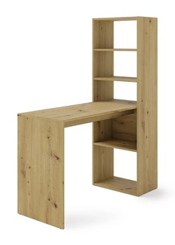 Biurko komputerowe z regałem dąb artisan - Ernes ze sklepu Edinos.pl w kategorii Biurka i sekretarzyki - zdjęcie 180358897