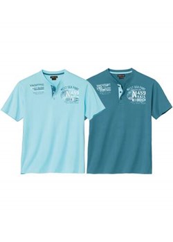 Zestaw 2 koszulek z dekoltem z guzikami Calvi ze sklepu Atlas For Men w kategorii T-shirty męskie - zdjęcie 180361739