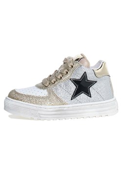 Naturino Skórzane sneakersy &quot;Hess&quot; w kolorze złoto-srebrnym ze sklepu Limango Polska w kategorii Buty sportowe dziecięce - zdjęcie 180365565