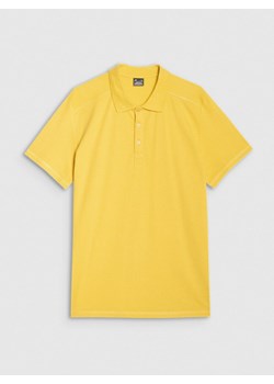 Męska koszulka polo 4F 4FRSS25TPTSM635 - żółta ze sklepu Sportstylestory.com w kategorii T-shirty męskie - zdjęcie 180375127