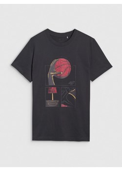 Męski t-shirt z nadrukiem 4F 4FRSS25TTSHM2983 - czarny ze sklepu Sportstylestory.com w kategorii T-shirty męskie - zdjęcie 180375138