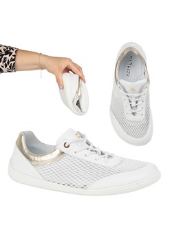 BAREFOOT Damskie buty minimalistyczne sneakersy 1772pol z siatką białe ze sklepu butyolivier w kategorii Półbuty damskie - zdjęcie 180375397