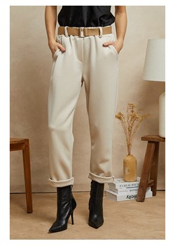 Plume Spodnie &quot;Lavi&quot; w kolorze beżowym ze sklepu Limango Polska w kategorii Spodnie damskie - zdjęcie 180383489