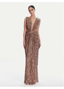 Elisabetta Franchi Sukienka wieczorowa ABR4852E2 181 Brązowy Regular Fit ze sklepu MODIVO w kategorii Sukienki - zdjęcie 180384117