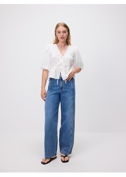 Reserved - Jeansy wide leg z przeszyciami - niebieski ze sklepu Reserved w kategorii Jeansy damskie - zdjęcie 180387558