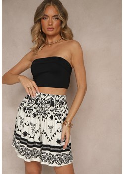 Czarne Szorty High Waist z Abstrakcyjnym Wzorem Filasena ze sklepu renee.pl w kategorii Szorty - zdjęcie 180388985