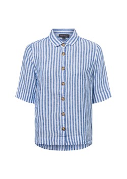 Franco Callegari Damska bluzka lniana Kobiety len jasnoniebieski w paski ze sklepu vangraaf w kategorii Bluzki damskie - zdjęcie 180392626