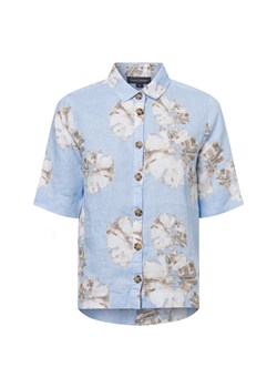 Franco Callegari Damska bluzka lniana Kobiety len jasnoniebieski wzorzysty ze sklepu vangraaf w kategorii Bluzki damskie - zdjęcie 180392627