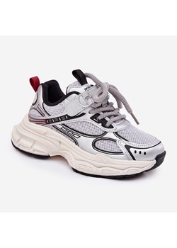 Sneakersy Dziecięce Na Grubej Podeszwie Srebrne Xairana srebrny ze sklepu ButyModne.pl w kategorii Buty sportowe dziecięce - zdjęcie 180397467