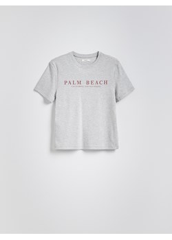 Reserved - T-shirt z nadrukiem - jasnoszary ze sklepu Reserved w kategorii Bluzki damskie - zdjęcie 180405688