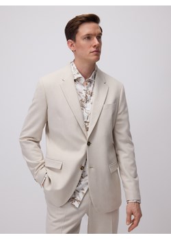 Reserved - Marynarka slim fit z domieszką lnu - beżowy ze sklepu Reserved w kategorii Marynarki męskie - zdjęcie 180405737