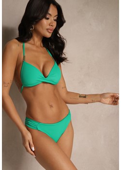 Ciemnozielone Bikini Wiązany Biustonosz Push Up i Majtki Typu Figi Mirisenia ze sklepu renee.pl w kategorii Stroje kąpielowe - zdjęcie 180405977