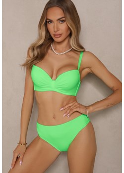 Zielone Bikini Majtki Typu Figi Marszczony Biustonosz i Pareo Natovena ze sklepu renee.pl w kategorii Stroje kąpielowe - zdjęcie 180405995