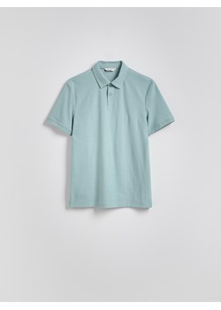 Reserved - Polo z merceryzowanej bawełny - jasnoturkusowy ze sklepu Reserved w kategorii T-shirty męskie - zdjęcie 180408929