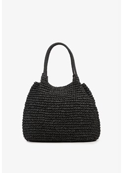 Czarna Plażowa Torebka Shopper z Plecionki Meriela ze sklepu renee.pl w kategorii Torby letnie - zdjęcie 180409147
