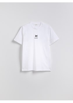 Reserved - T-shirt regular z haftem - biały ze sklepu Reserved w kategorii T-shirty męskie - zdjęcie 180410885