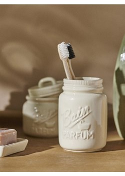 Sinsay - Ceramiczny pojemnik na szczoteczki do zębów - kremowy ze sklepu Sinsay w kategorii Przybory łazienkowe - zdjęcie 180413807