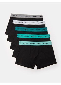 Sinsay - Bokserki z kolorową elastyczną gumą w pasie 5 pack - czarny ze sklepu Sinsay w kategorii Majtki męskie - zdjęcie 180413885