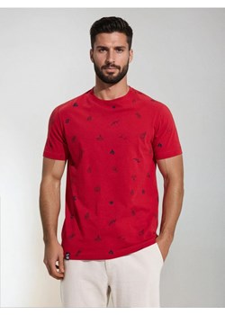 Sinsay - Koszulka z ozdobnym wzorem allover - czerwony ze sklepu Sinsay w kategorii T-shirty męskie - zdjęcie 180413936