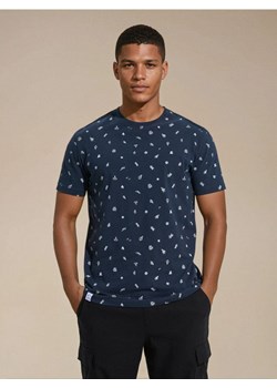 Sinsay - Koszulka z ozdobnym wzorem allover - granatowy ze sklepu Sinsay w kategorii T-shirty męskie - zdjęcie 180413937
