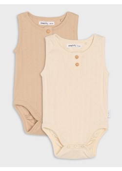 Sinsay - Body z ażurowej dzianiny 2 pack - kremowy ze sklepu Sinsay w kategorii Odzież dla niemowląt - zdjęcie 180414046
