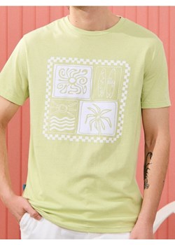 Sinsay - Koszulka z letnim nadrukiem - zielony ze sklepu Sinsay w kategorii T-shirty męskie - zdjęcie 180414066