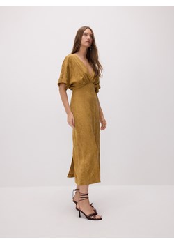Reserved - Sukienka kimono z lyocellem - warm olive ze sklepu Reserved w kategorii Sukienki - zdjęcie 180415397