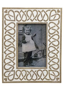 Clayre &amp; Eef Ramka w kolorze biało-jasnobrązowym na zdjęcia - 19 x 24 cm ze sklepu Limango Polska w kategorii Szaliki męskie - zdjęcie 180416117