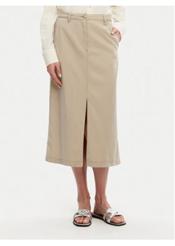 Tommy Hilfiger Spódnica midi WW0WW44726 Beżowy Regular Fit ze sklepu MODIVO w kategorii Spódnice - zdjęcie 180423335
