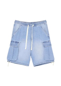 Cropp - Jeansowe szorty typu baggy jogger - niebieski ze sklepu Cropp w kategorii Spodenki męskie - zdjęcie 180427426