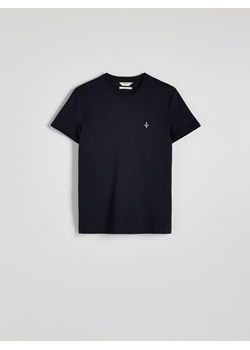 Reserved - Bawełniany t-shirt slim fit - granatowy ze sklepu Reserved w kategorii T-shirty męskie - zdjęcie 180428386