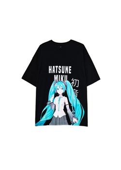 Cropp - Czarna koszulka z Hatsune Miku - czarny ze sklepu Cropp w kategorii Bluzki damskie - zdjęcie 180429796