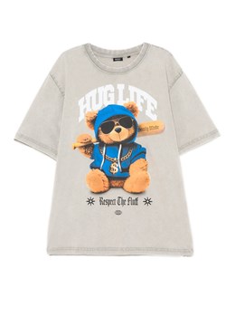 Cropp - Koszulka z motywem pluszowego misia - kremowy ze sklepu Cropp w kategorii T-shirty męskie - zdjęcie 180429987