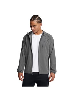 Męska kurtka wiatrówka Under Armour UA Stretch Woven Windbreaker - szara ze sklepu Sportstylestory.com w kategorii Kurtki męskie - zdjęcie 180430669