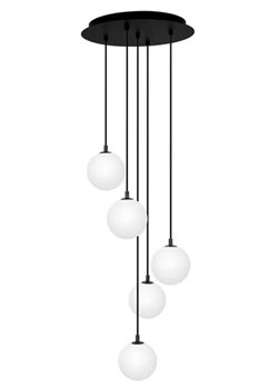 Biała lampa z wiszącymi kulami - J062-Asejo ze sklepu Edinos.pl w kategorii Lampy wiszące - zdjęcie 180432227